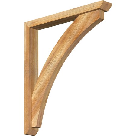 Ekena Millwork Thorton Slat Rough Sawn Bracket w/ Offset Brace, Western Red Cedar, 4"W x 30"D x 34"H BKT0402X30X34THR06RWR